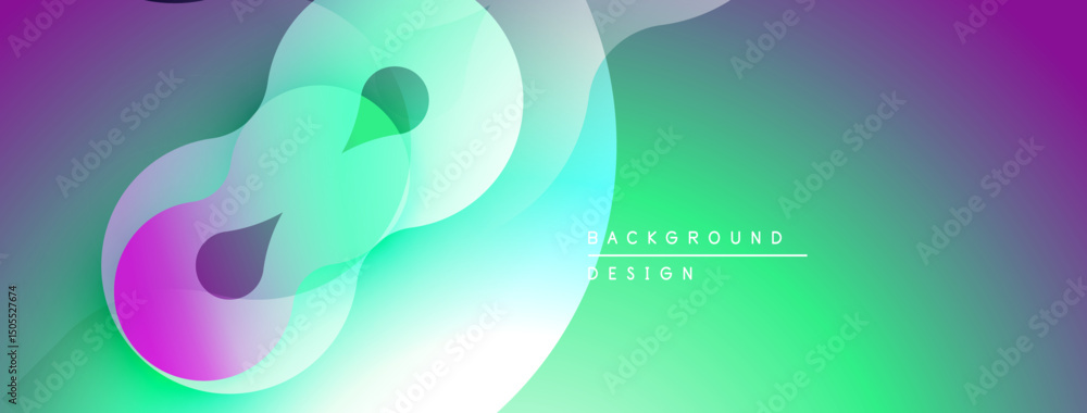 Aufkleber abstract fluid shapes blend vibrant purple, green hues. modern design creates dynamic visual experie