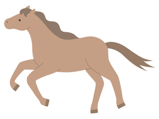 走る馬のベクターイラスト。干支、十二支、午、うま、午年、年賀状