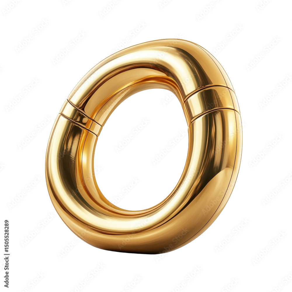 Poster a mesmerizing golden torus a symbol of infinite potential and unity shines on transparent background