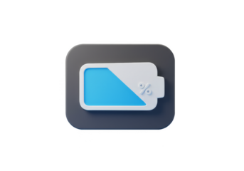 3d Icon Low Battery Indicator Energy Power Sign Symbol Charge