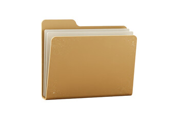 3D Rendered Folder File Paper Document Data with Transparent BG
