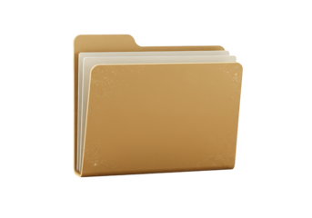 3D Rendered Folder File Paper Document Data with Transparent BG