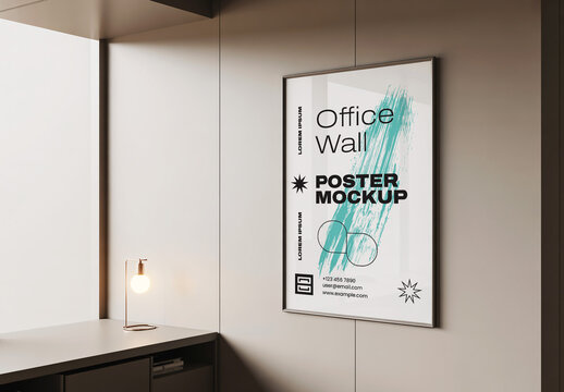 Office Wall Poster Mockup