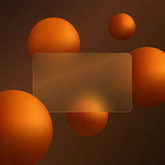 Elegant glassmorphism bank card with bronze glow and warm spheres. Perfect for premium fintech, business wallets, and digital banking.