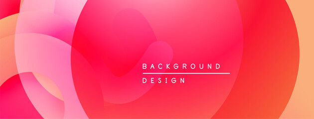 Abstract fluid shapes, vibrant pinks, oranges create modern background. Smooth gradients, overlapping forms offer dynamic visual effect.
