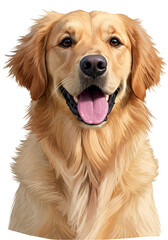 Adorable Golden Retriever Pet Portrait Detailed Domestic Animal Friend