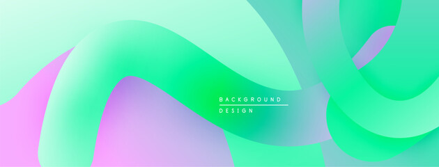 Abstract fluid shapes, pastel colors blend. Modern design, smooth gradients create dynamic visual effect. Background element.
