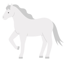 Obraz premium 白馬のベクターイラスト。干支、十二支、午、馬、うま、午年、年賀状