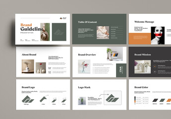 Brand Guideline Presentation Template with Style Guide Layout
