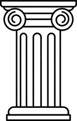Ionic Order Column - Line Art: Elegant line art illustration of an Ionic order column, capturing the refined proportions and ornate volutes of classical architecture.