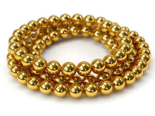 Obraz premium Golden Shiny Spheres Arranged in a Circular Pattern