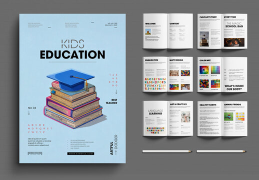 Kids Educational Magazine Template