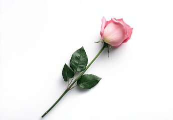 pink rose on white background
