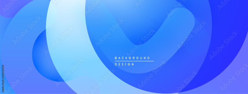 Poster Abstract blue waves overlap, creating dynamic background. Smooth gradients suggest depth, modern aesthetic. Minimal text present.