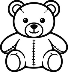 Cute teddy bear vector illustration: A delightful vector illustration of a teddy bear, showcasing a minimalistic design with its iconic features, offering versatility for various creative projects.