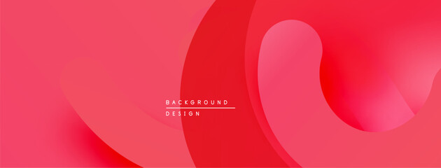 Abstract red design. Overlapping curves create dynamic visual effect. Smooth gradients offer modern aesthetic. Minimalist composition.