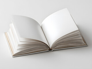 Fototapeta premium A pristine open book with blank white pages, ready for new stories, ideas, or notes, symbolizing fresh beginnings and untapped creativity