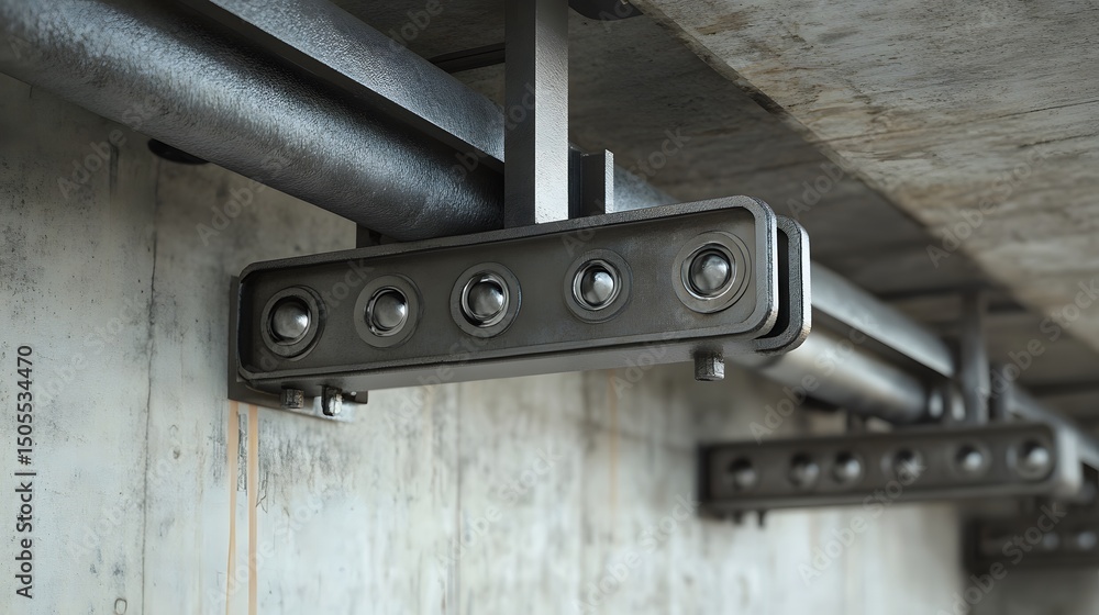 Poster pipe support brackets and anchoring for mixed-size pipes