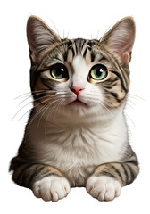 Cute Cat Transparent Background Adorable Domestic Feline Portrait Sweet