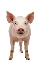 Cute Pig Facing Front On Transparent Background Isolated Photo