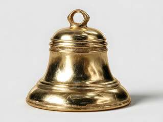 A shiny golden bell, symbolizing celebration and festivity, isolated on a clean white background