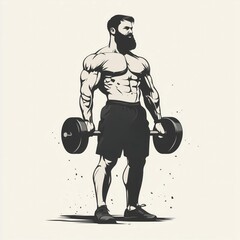 design gym minimalistic funny cool body builder hand drawn 