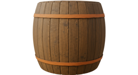 Isolated Wooden Barrel