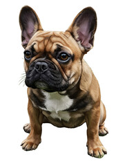 Fototapeta premium Brown French Bulldog Isolated Animal Portrait Cute Pet Canine Mammal