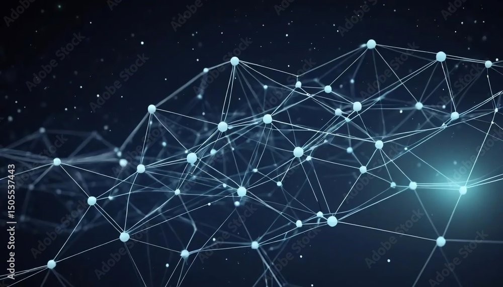 Poster abstract network connection: digital nodes and lines