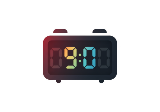 Digital Alarm Clock Showing The Time Isolated Transparent Background