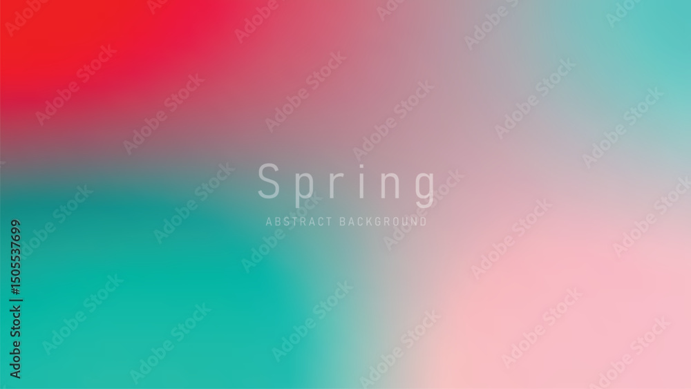 Aufkleber spring abstract background with soft gradient colors, blending red, teal, pink, and white, creating 