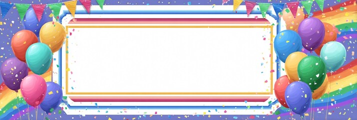 Colorful Celebration Background with Balloons and Bunting Design