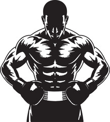 Muscular boxer ready to fight strong athlete