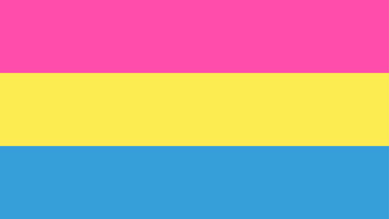 Fototapeta premium Pansexual pride flag with three horizontal stripes in pink, yellow, and blue from top to bottom