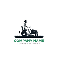 Skeleton lawn care logo design, vector illustration 