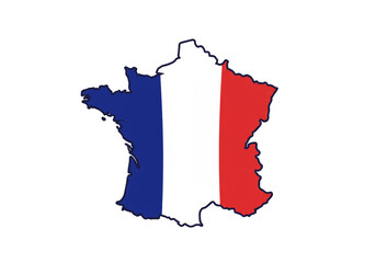 France Flag Map Shape Nation Country European Illustration