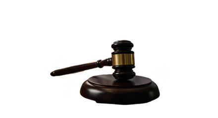 Gavel of Justice Isolated Concept with Transparent Background