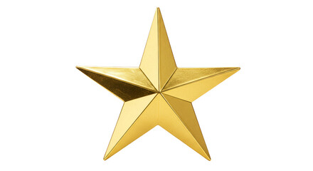 Fototapeta premium Gold Star Illustration on Transparent Background Isolated Decorative Object