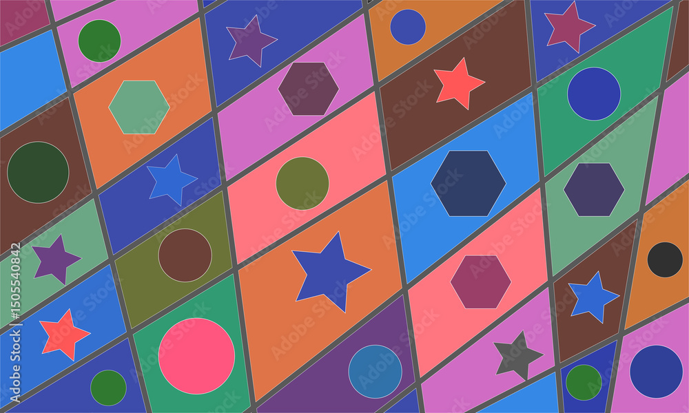 Aufkleber geometric pattern with colorful shapes and abstract background design
