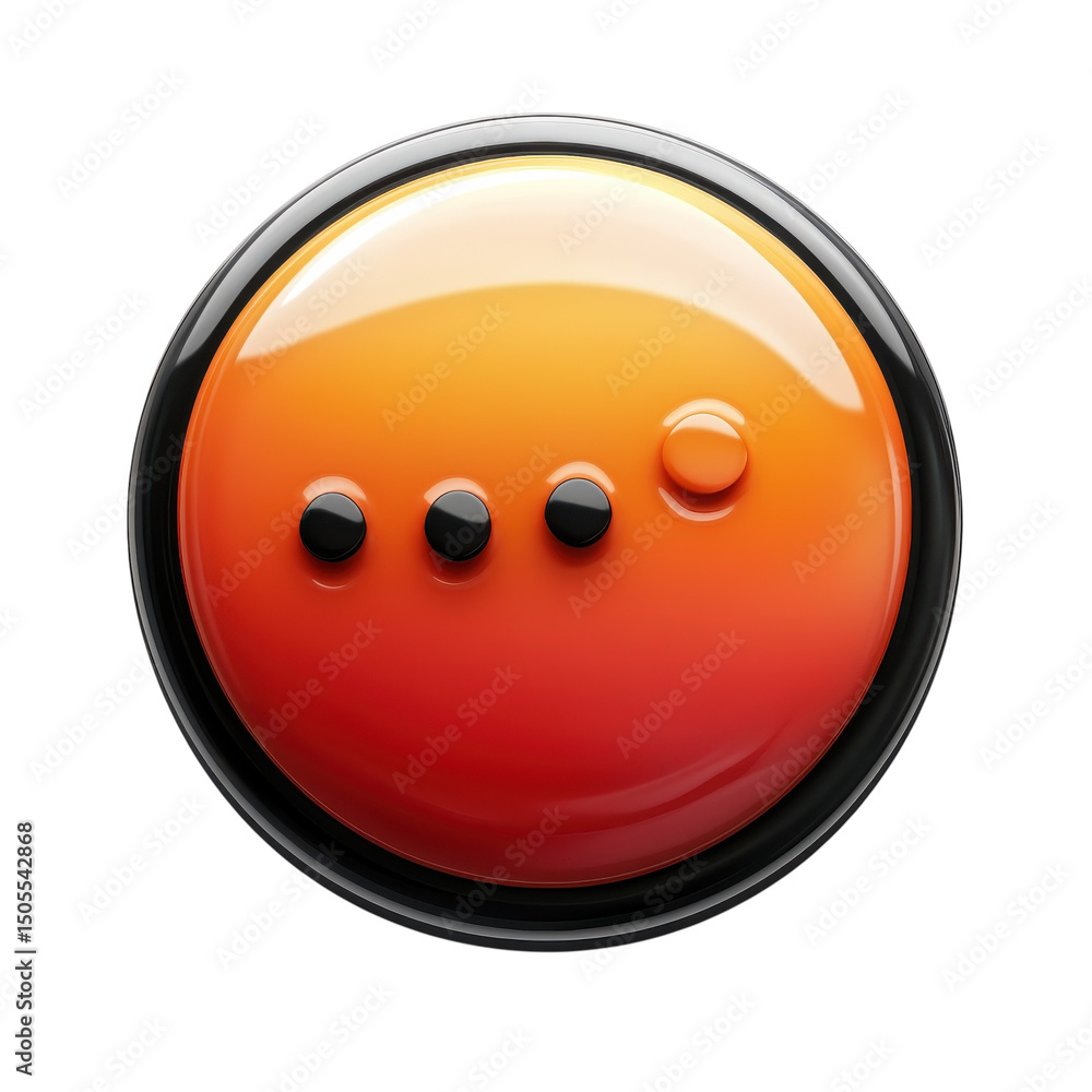 Poster an urgent message button glows orange and red calling for attention pause on transparent background