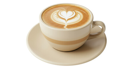 Isolated Latte Art Coffee Cup