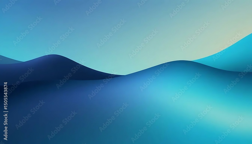 Poster a smooth gradient transition from pale cyan to deep turquoise creates a serene and calming visual.