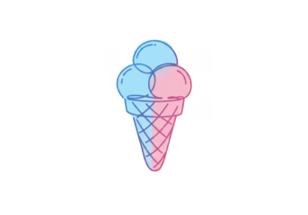 Ice Cream Cones Summer Sweet Delicious Food Isolated Illustration