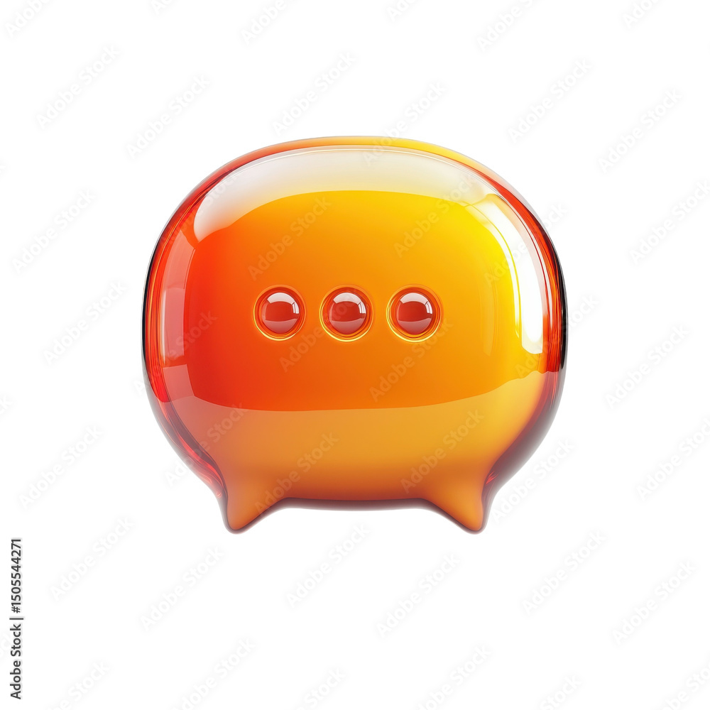 Poster an exciting orange speech bubble pulsating with eagerness symbolizing a on transparent background