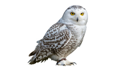 Isolated Snowy Owl Perched and Looking
