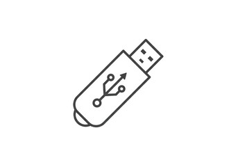 Illustration of Black USB Flash Drive for Portable Data Storage