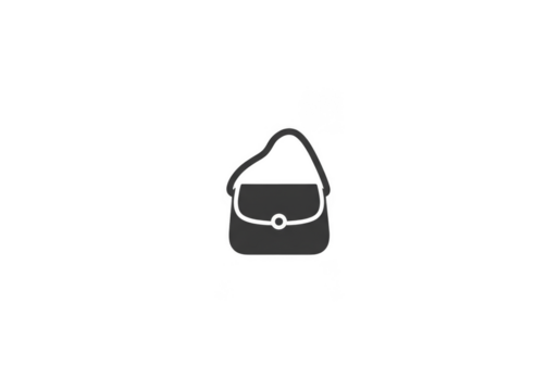 Illustration of Black Handbag Fashion Accessory Style on Transparent