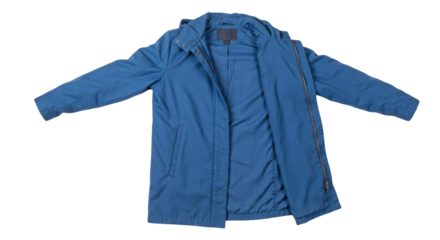 Isolated Blue Rain Jacket