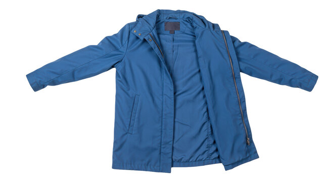 Isolated Blue Rain Jacket
