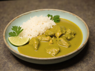 Green Curry with Rice and Lime